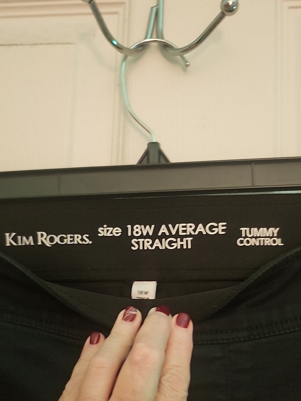 Kim Rogers Black Straight Tummy-Control Pants